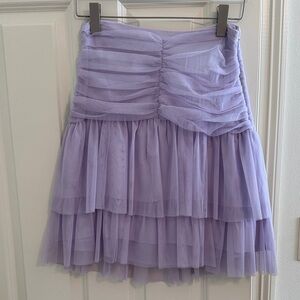 Anthropologie Lavender Layered Mini Skirt